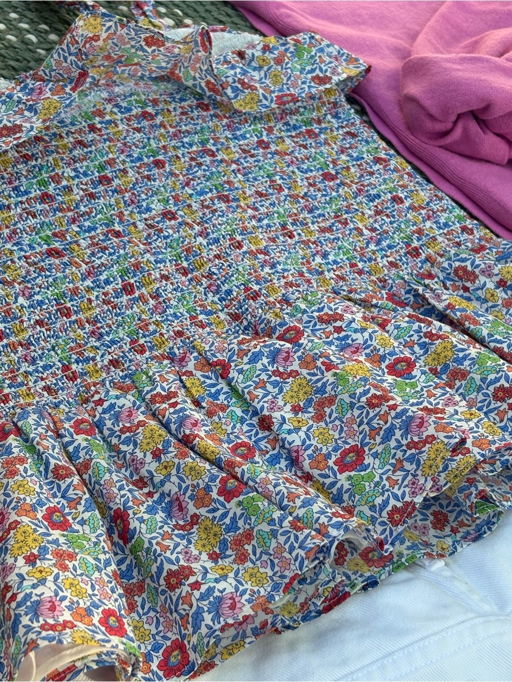 J. Crew Floral Smocked Ruffle Tank - Picture 5 of 12
